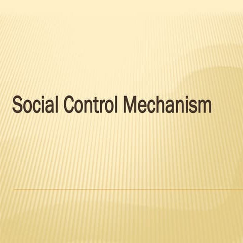 Social control And Agencies of social control | PPT