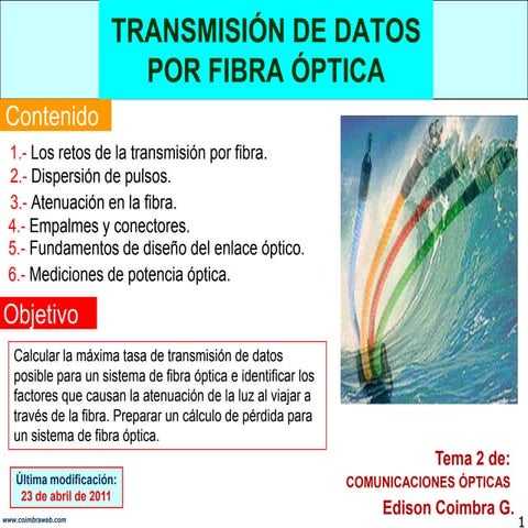 8.2 Transmision de datos por fibra óptica