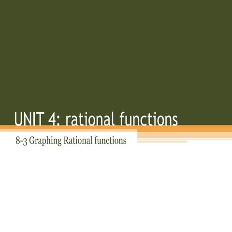 8 - 3 Graphing Rational Functions | PPT