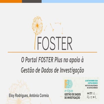 O portal FOSTER Plus no apoio à Gestão de Dados de Investigação