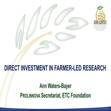 C1.2. Direct investment in farmers'led research