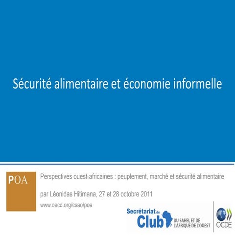 Sécurité alimentaire et économie informelle