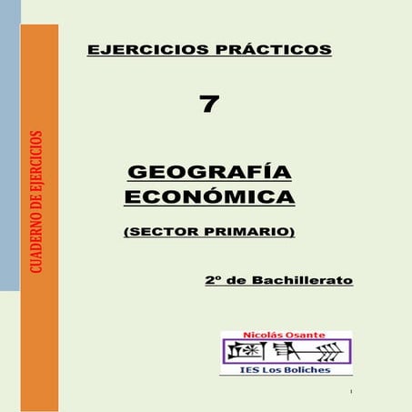 Ejercicios de GEOGRAFÍA (sectores económicos). Exámenes PAU Andalucía.