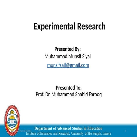 Experimental Research | Introduction to Experimental Research