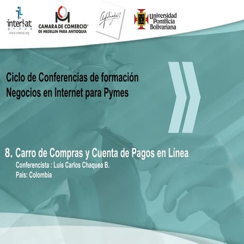 Carro de compras y cuentas de pagos en línea. 