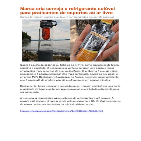 8. marca cria cerveja e refrigerante solúvel para praticantes de esportes ao ...