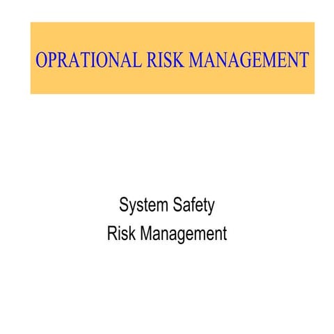8.  operational risk management