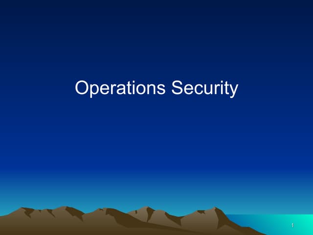 8. operations security
