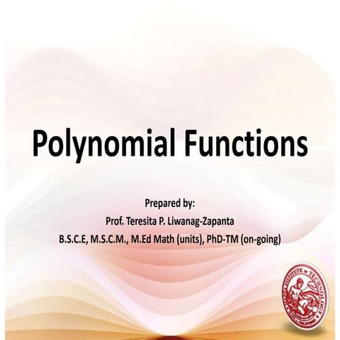 8   polynomial functions