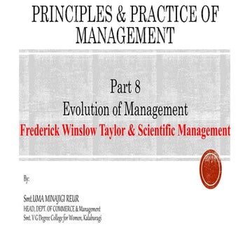 FW Taylor Principles of Scientific Management