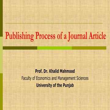 Publishing process of a journal article