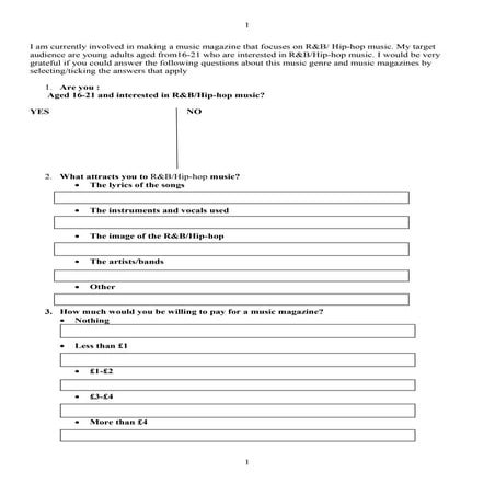 questionnaire task 8