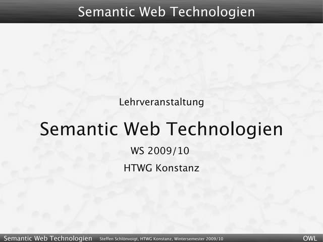 8 - Sprachen Des Semantic Web - OWL