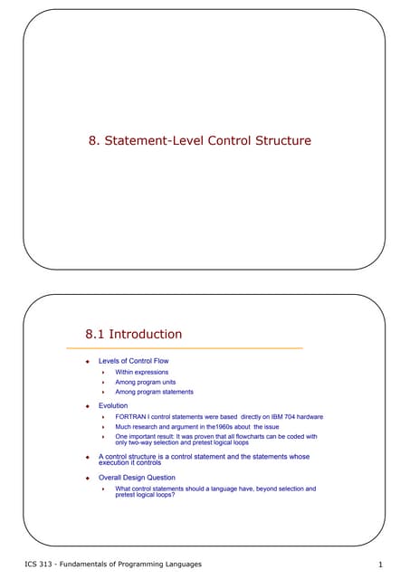 8 statement-level control structure