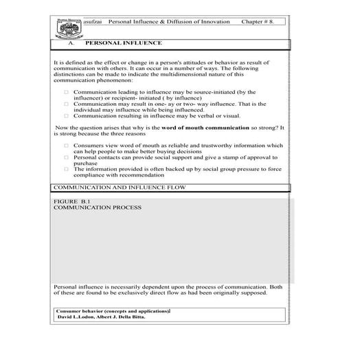 8 transperency  of personal influence. chapter # 8