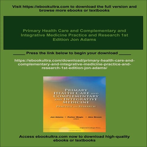 Primary Health Care And Complementary And Integrative Medicine Practice ...