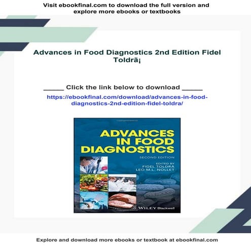 Advances in Food Diagnostics 2nd Edition Fidel Toldrã¡