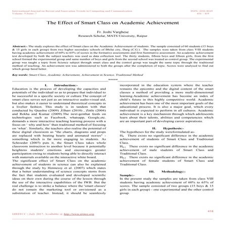 The Effect of Smart Class on Academic Achievement