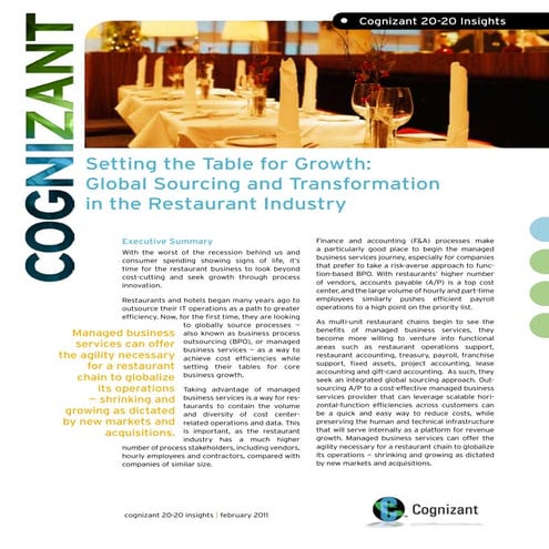Global Sourcing and Transformation in the Restaurant Industry