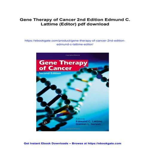Gene therapy in Cancer treatment | PPTX