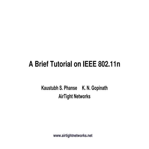 802.11n Tutorial