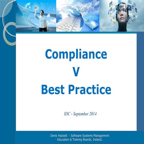 Denis Hackett M.Sc. - IDC Presentation Sept 2014 Croke Park Sept25 - Denis Hackett M.Sc., B.Sc. MICS.
