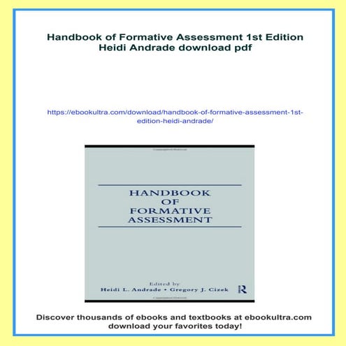 Handbook of Formative Assessment 1st Edition Heidi Andrade