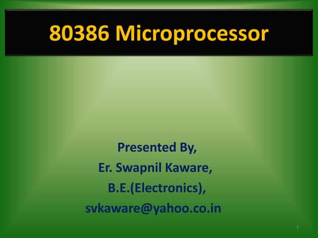 Pentium (80586) Microprocessor By Er. Swapnil Kaware | PPTX