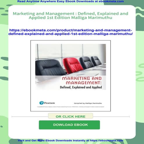 Marketing and Management : Defined, Explained and Applied 1st Edition Malliga...