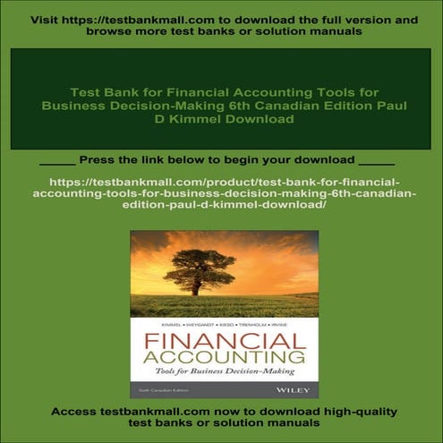 Test Bank for Financial Accounting Tools for Business Decision-Making ...