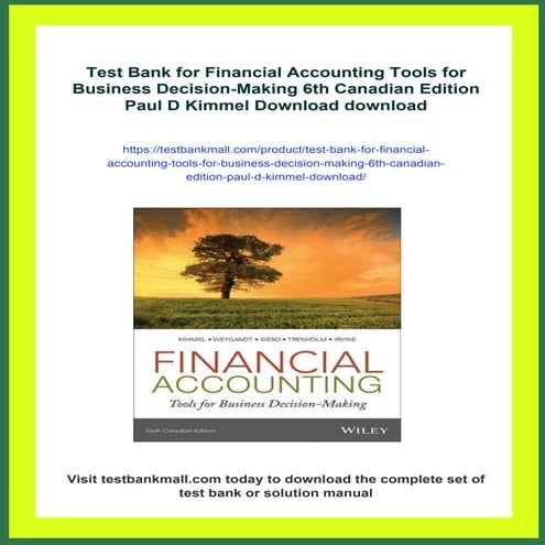 Test Bank for Financial Accounting Tools for Business Decision-Making ...