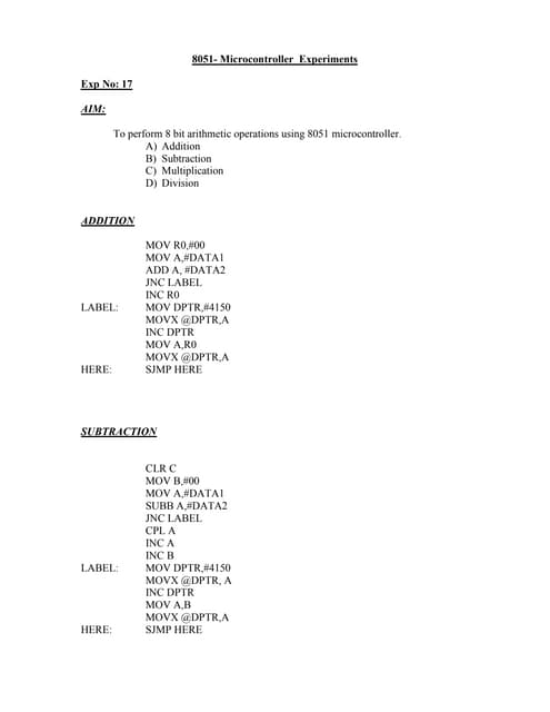 8051 experiments1