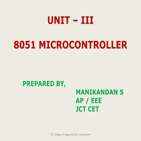 8051 microcontroller | PPTX