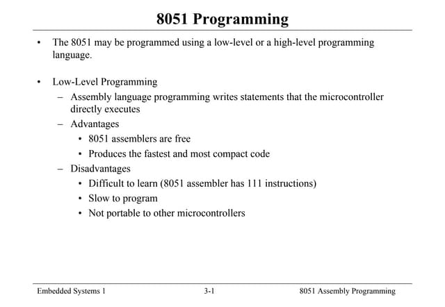 8051 assembly programming