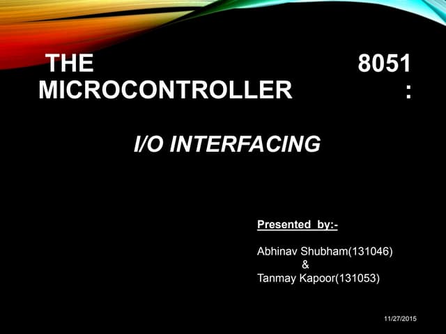8051 io interface