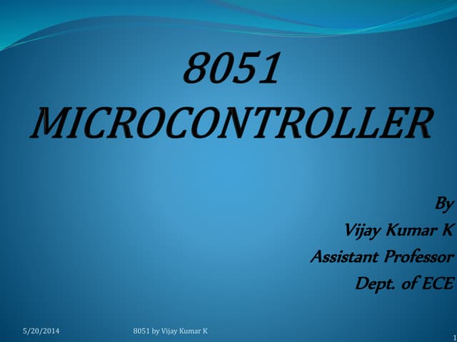 8051 microcontroller by K. Vijay Kumar