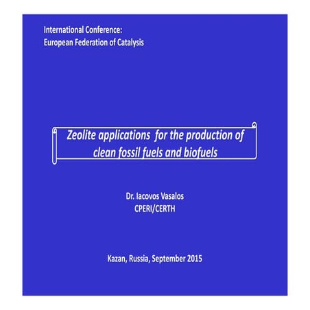 2015 EUROPACAT ZEOLITE APPLICATIONS