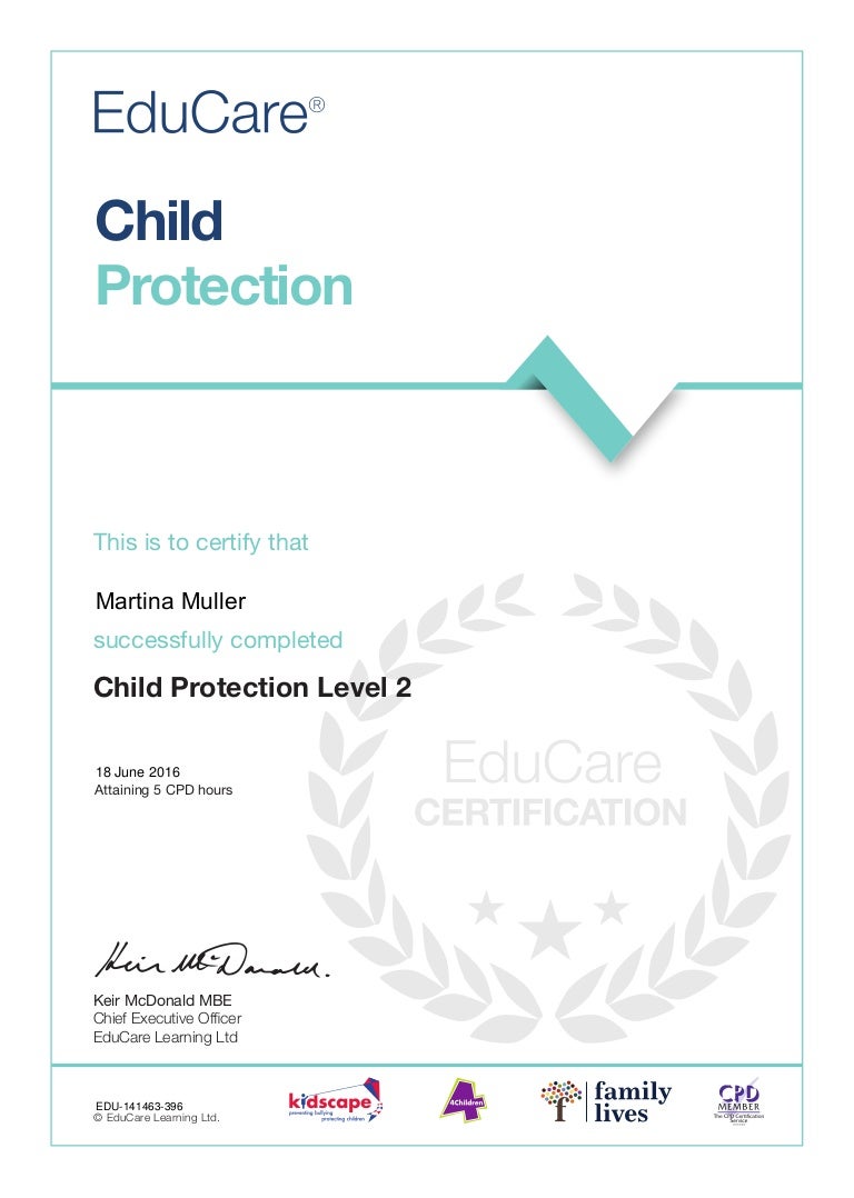 Child Protection certificate