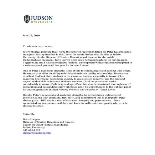 Recommendation for PK 6-25-10