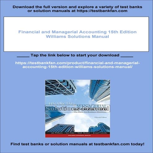 Financial and Managerial Accounting 15th Edition Williams Solutions Manual | PDF