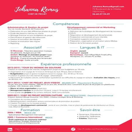 CV Johanna REMUS 2016 | PDF