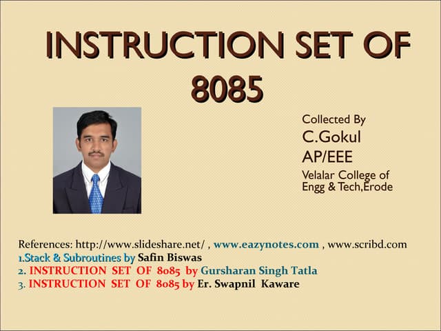 8085 instruction set