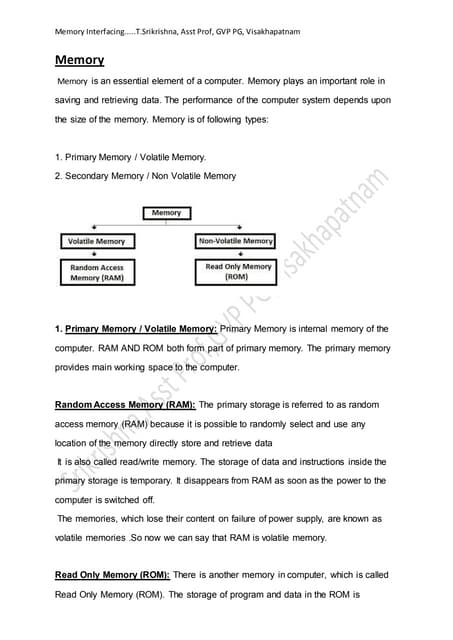 Interfacing memory with 8086 microprocessor | PPT