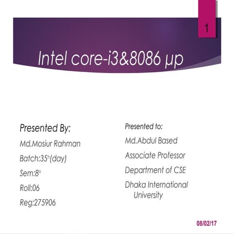 8086microprocessor and core i3