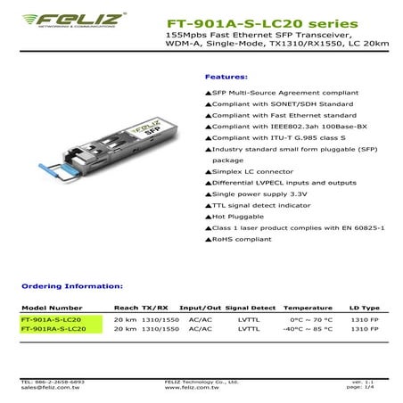 SFP(FT-901A-S-LC20)_DataSheet_ver_1.1