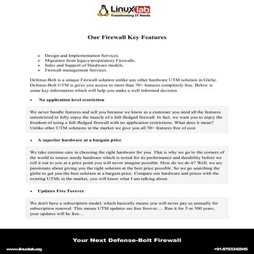 DefenseBolt Key Features