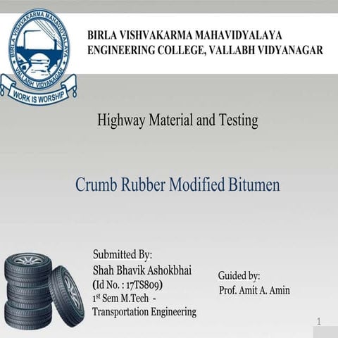 Crumb rubber modified bitumen
