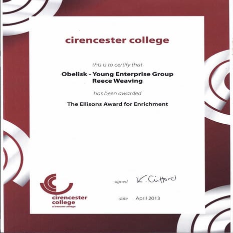 Ellisons Award for Enrichment Cirencester College