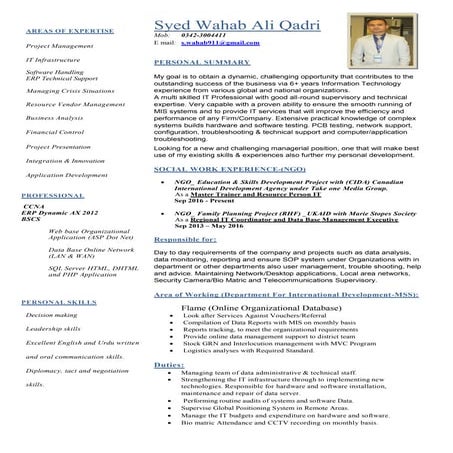 Syed Wahab IT Professional