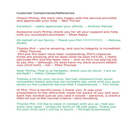 Compliments References | DOCX